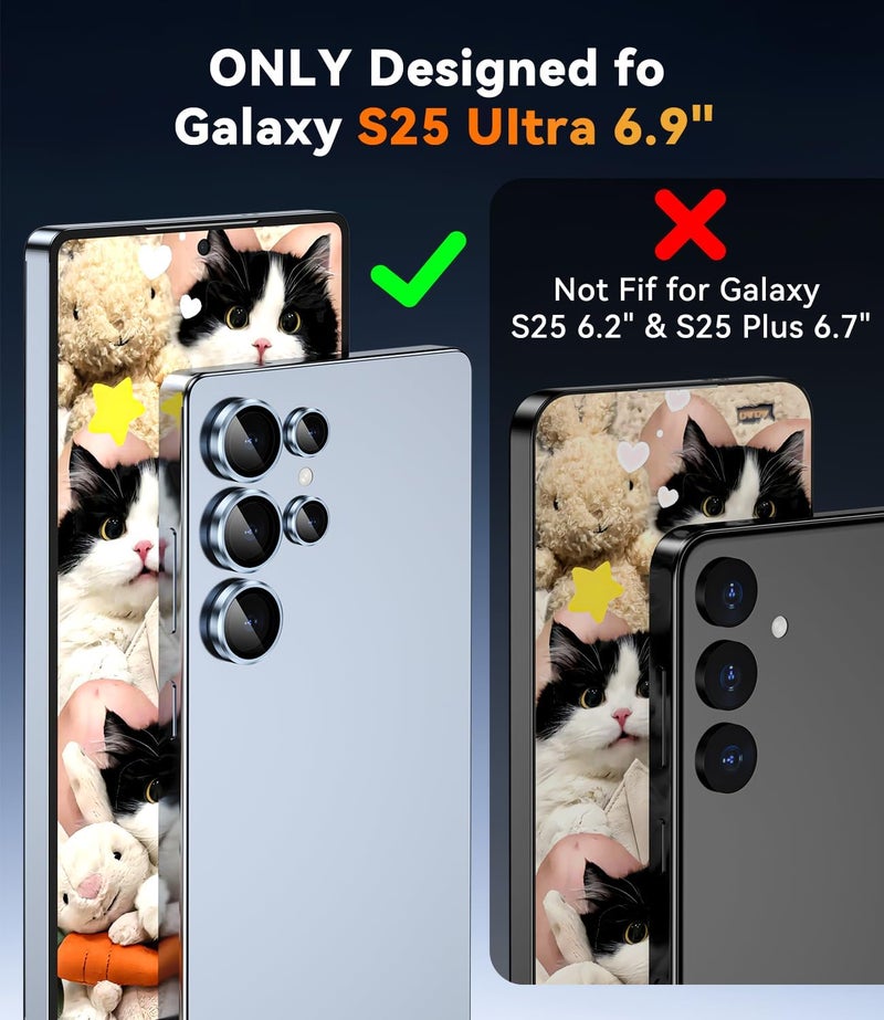 CloudValley for Samsung Galaxy S25 Ultra Camera Lens Protector, 9H Tempered Glass + Aluminum Alloy Individual Lens Protective Ring, [1 Second Installaion] Ultra-HD Glass Cover,Titanium Blue - Image 5